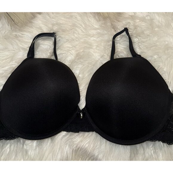 Smart & Sexy SA276X Super Push Up Bra Add 2 Cups Lace UW Womens 42C Black - Picture 3 of 7